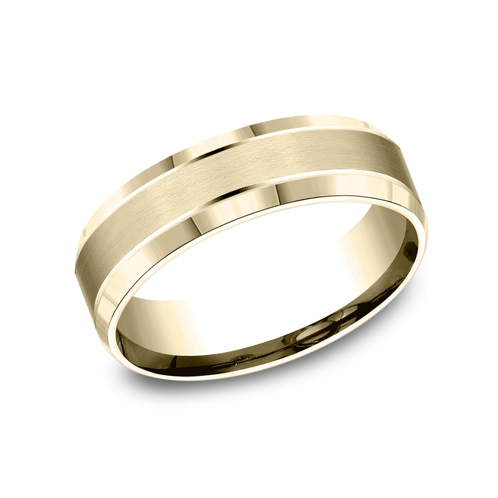 The Horizon Men's Wedding Band in 14K Yellow Gold - 6.5mm by Benchmark