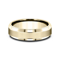 The Horizon Men's Wedding Band in 14K Yellow Gold - 6.5mm by Benchmark