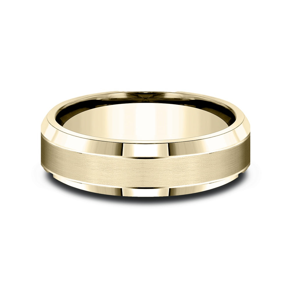 The Horizon Men's Wedding Band in 14K Yellow Gold - 6.5mm by Benchmark