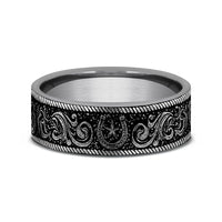 The Horseshoe Script Men's Wedding Band in Tungsten - 7mm Width by Forge