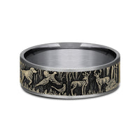 The Huntsman Men's Wedding Band in Grey Tantalum and 14K Yellow Gold - 7.5mm Width by Brook and Branch