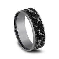 The Huntsman Men's Wedding Band in Grey Tantalum and Grey/Black Titanium - 7.5mm Width by Brook and Branch