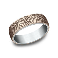 The Imperial Men's Wedding Band in 14K White and Rose Gold - 6.5mm Width by Benchmark