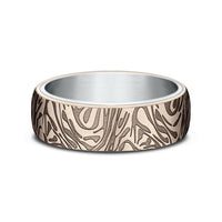 The Imperial Men's Wedding Band in 14K White and Rose Gold - 6.5mm Width by Benchmark