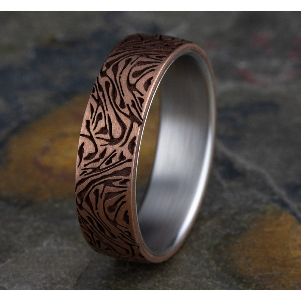 The Imperial Men's Wedding Band in 14K White and Rose Gold - 6.5mm Width by Benchmark