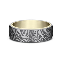 The Imperial Men's Wedding Band in 14K Yellow and Grey Tantalum - 6.5mm Width by Ammara Stone