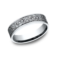 The Inquisitor Men's Wedding Band in 14K White Gold - 6mm Width by Benchmark