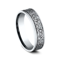 The Inquisitor Men's Wedding Band in 14K White Gold - 6mm Width by Benchmark
