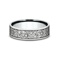 The Inquisitor Men's Wedding Band in 14K White Gold - 6mm Width by Benchmark