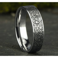 The Inquisitor Men's Wedding Band in 14K White Gold - 6mm Width by Benchmark