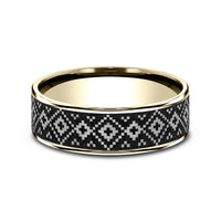 The Isle Men's Wedding Band in 14K Yellow Gold and Grey/Black Titanium - 7.5mm Width by Brook and Branch