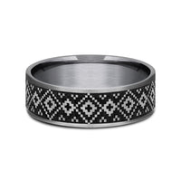 The Isle Men's Wedding Band in Grey Tantalum and Grey/Black Titanium - 7.5mm Width by Brook and Branch