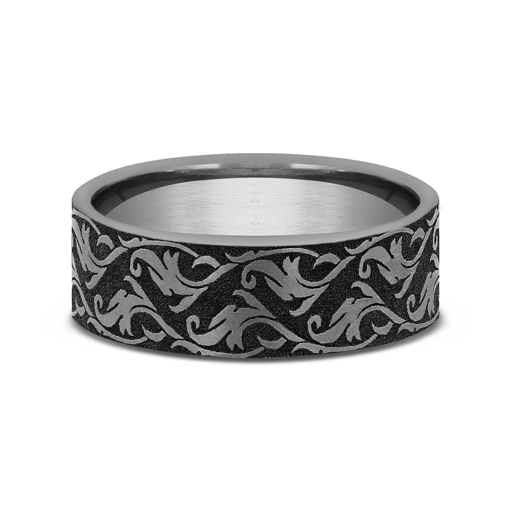 The Ivy Men's Wedding Band in Grey Tantalum - 7mm Width by Tantalum