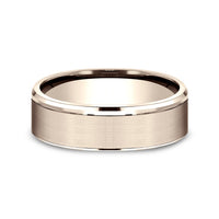 The Jefferson Men's Wedding Band in 14K Rose Gold - 6.5mm Width by Benchmark