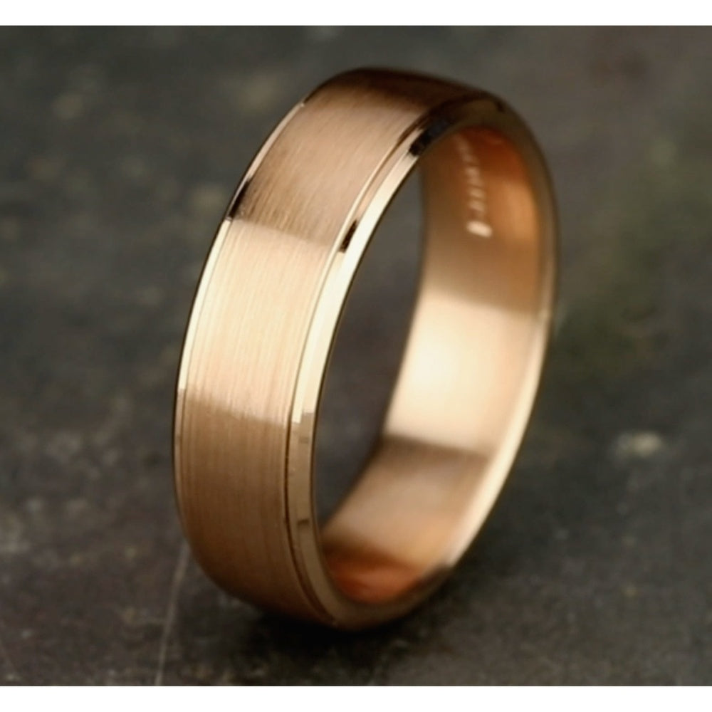 The Jefferson Men's Wedding Band in 14K Rose Gold - 6.5mm Width by Benchmark