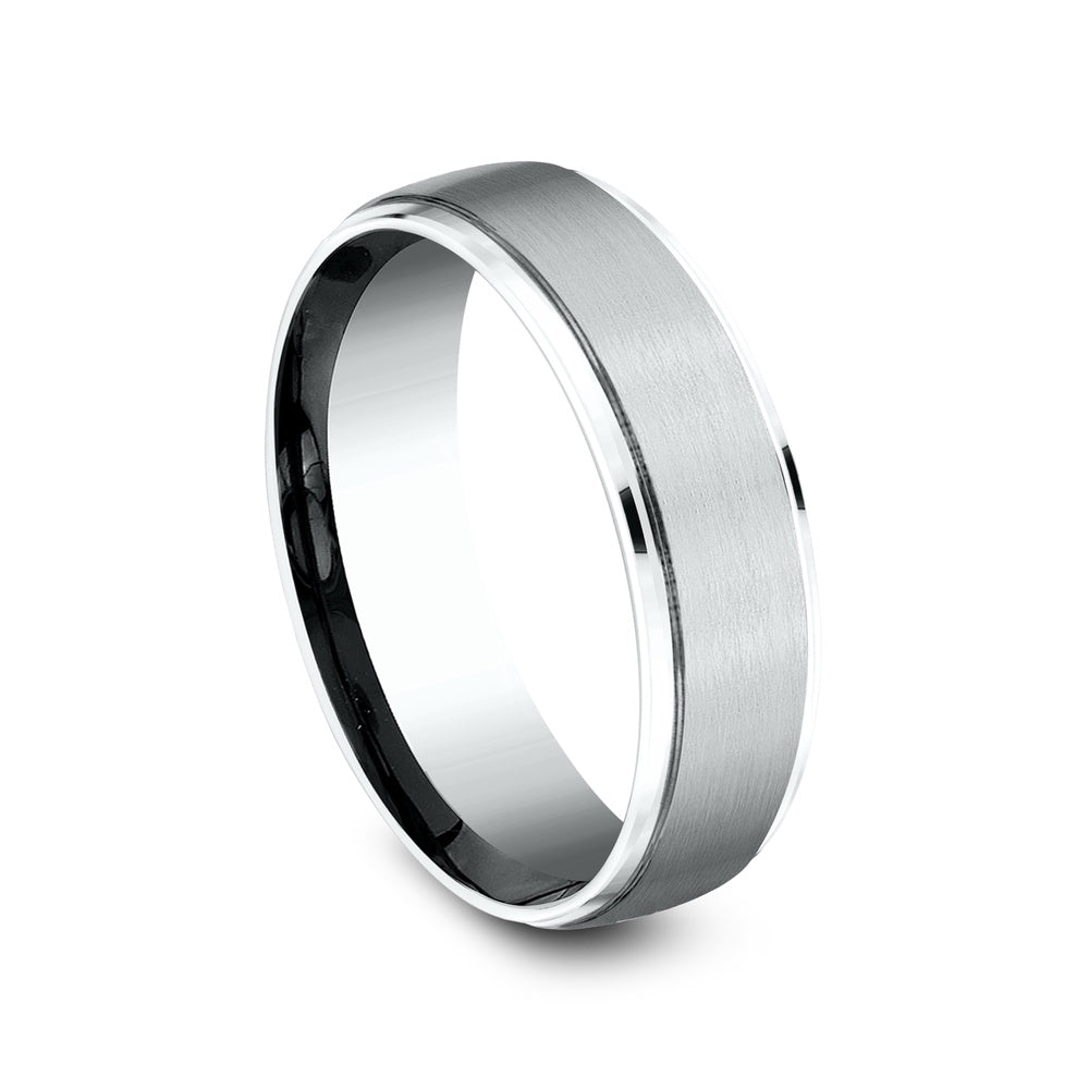 The Jefferson Men's Wedding Band in 14K White Gold - 6.5mm Width by Benchmark