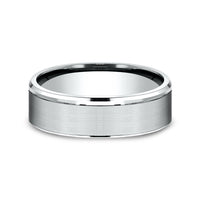 The Jefferson Men's Wedding Band in 14K White Gold - 6.5mm Width by Benchmark