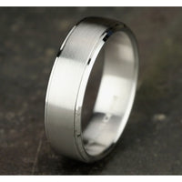 The Jefferson Men's Wedding Band in 14K White Gold - 6.5mm Width by Benchmark