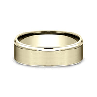 The Jefferson Men's Wedding Band in 14K Yellow Gold - 6.5mm Width by Benchmark