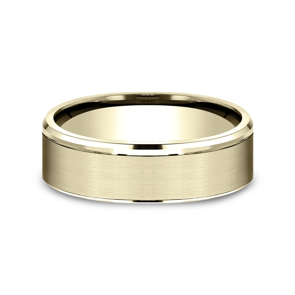 The Jefferson Men's Wedding Band in 14K Yellow Gold - 6.5mm Width by Benchmark