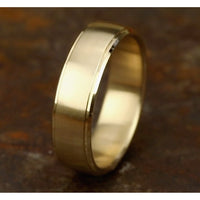 The Jefferson Men's Wedding Band in 14K Yellow Gold - 6.5mm Width by Benchmark