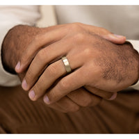 The Jefferson Men's Wedding Band in 14K Yellow Gold - 6.5mm Width by Benchmark