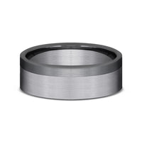 The Joker Men's Wedding Band in Grey and Darkened Tantalum - 7mm Width by Tantalum
