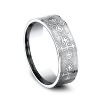 The Joust Men's Wedding Band in White Cobalt - 7.5mm Width by Forge