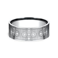 The Joust Men's Wedding Band in White Cobalt - 7.5mm Width by Forge