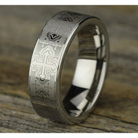 The Joust Men's Wedding Band in White Cobalt - 7.5mm Width by Forge