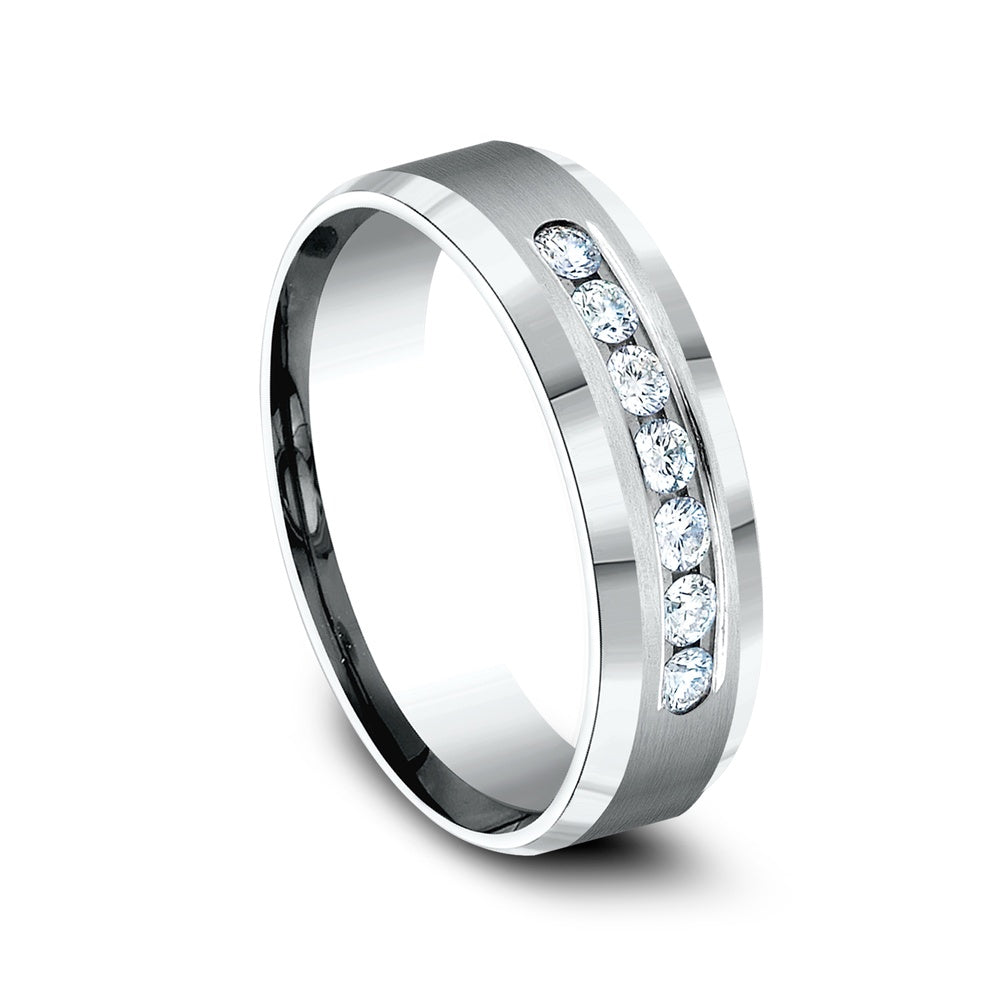 The Kaiser Men's Wedding Band in 14K White Gold - 6mm Width by Benchmark