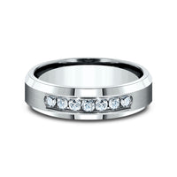 The Kaiser Men's Wedding Band in 14K White Gold - 6mm Width by Benchmark