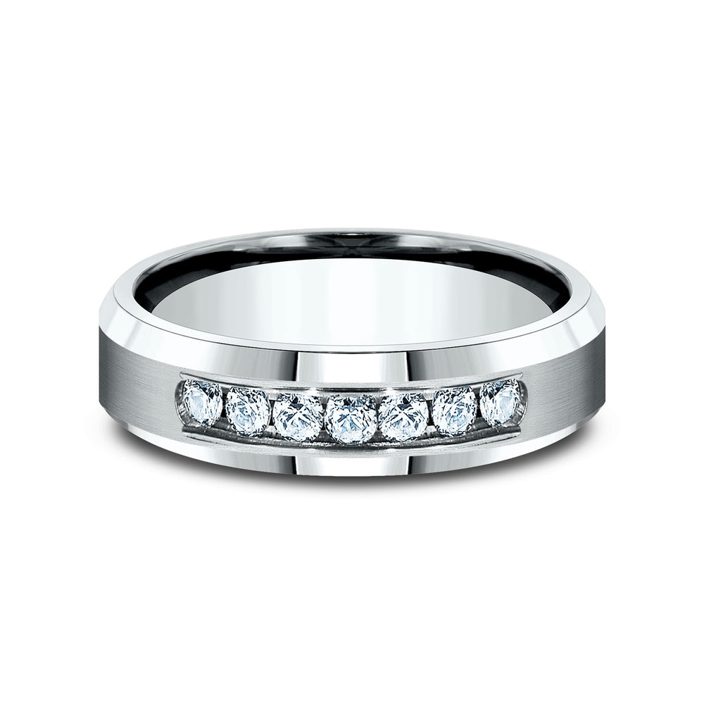 The Kaiser Men's Wedding Band in 14K White Gold - 6mm Width by Benchmark