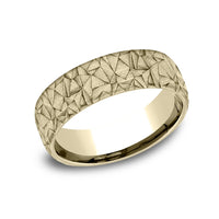 The Kaleidoscope Men's Wedding Band in 14K Yellow Gold - 6.5mm Width by Benchmark