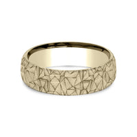 The Kaleidoscope Men's Wedding Band in 14K Yellow Gold - 6.5mm Width by Benchmark