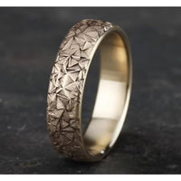 The Kaleidoscope Men's Wedding Band in 14K Yellow Gold - 6.5mm Width by Benchmark