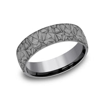 The Kaleidoscope Men's Wedding Band in Grey Tantalum - 6.5mm Width by Tantalum