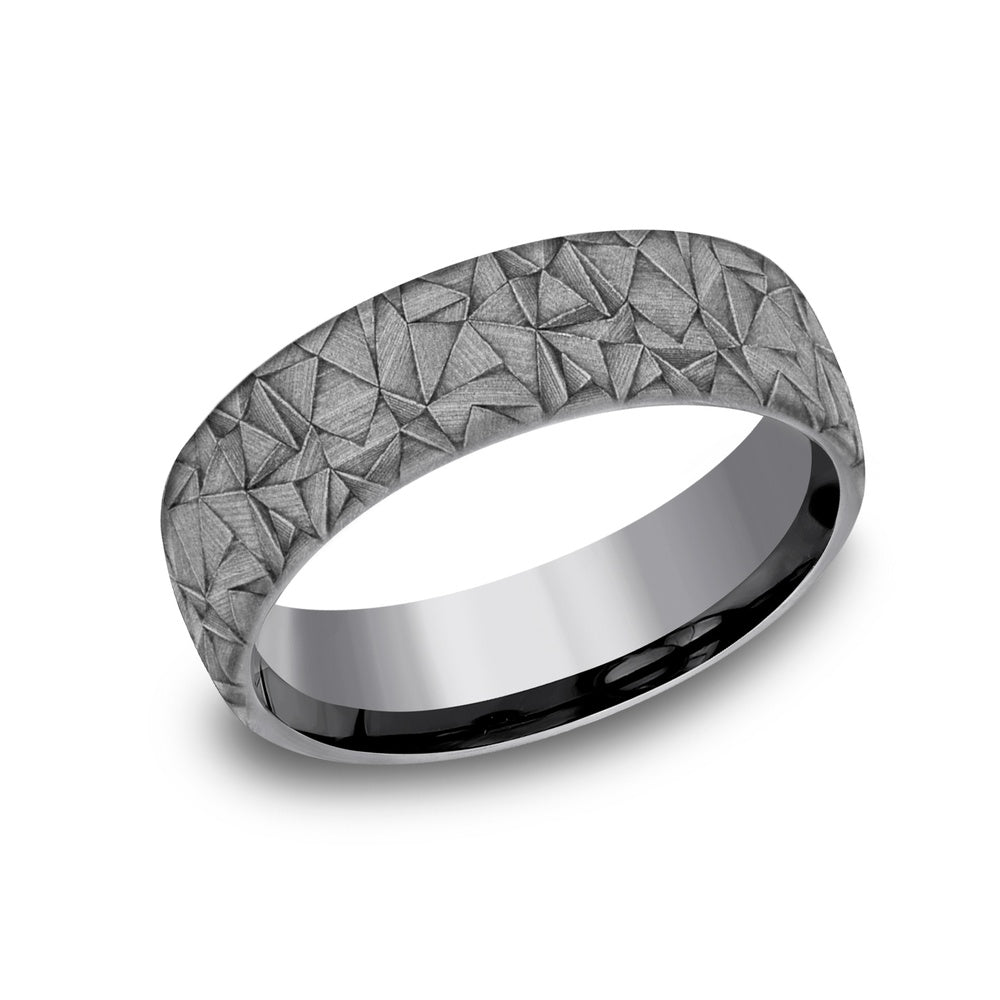 The Kaleidoscope Men's Wedding Band in Grey Tantalum - 6.5mm Width by Tantalum
