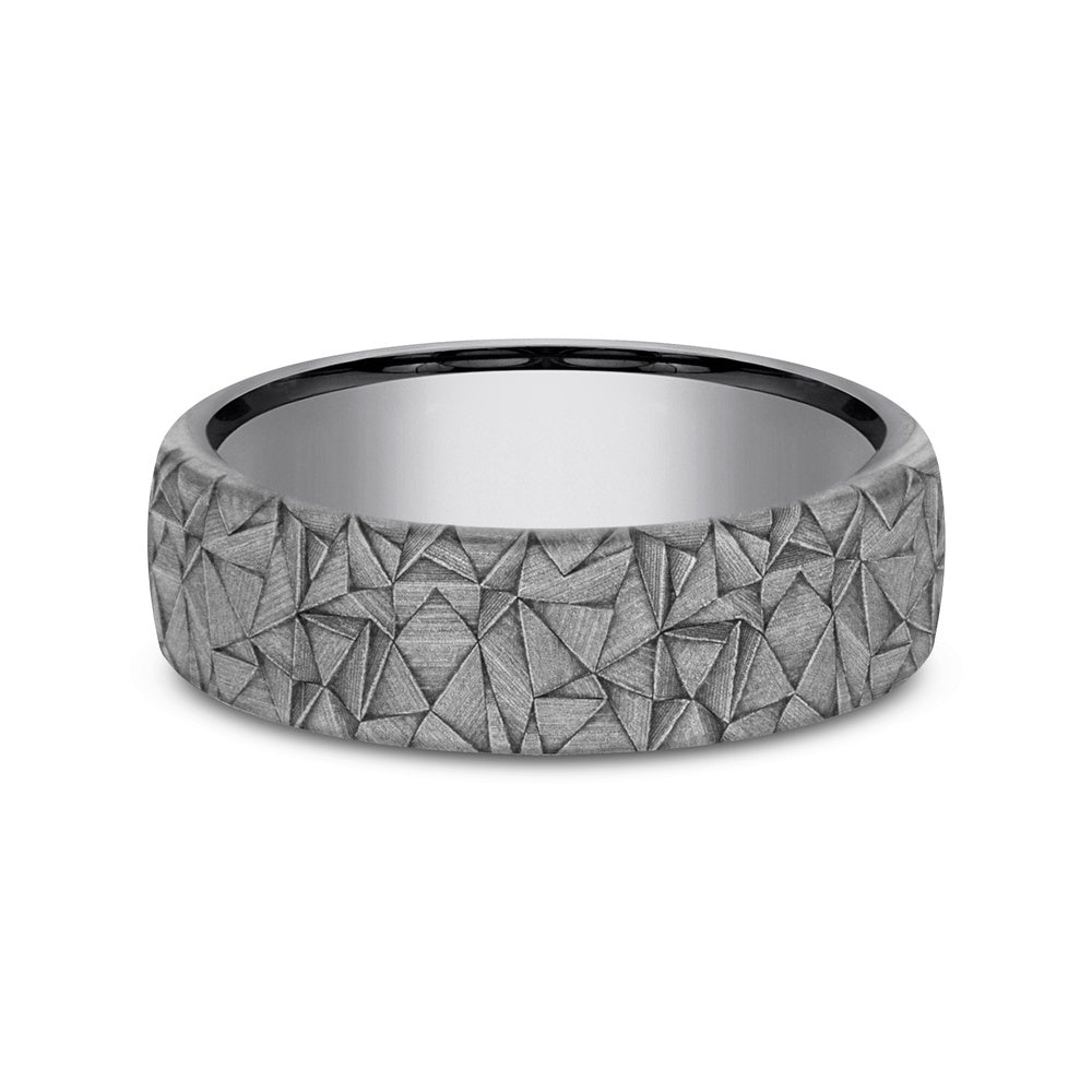 The Kaleidoscope Men's Wedding Band in Grey Tantalum - 6.5mm Width by Tantalum