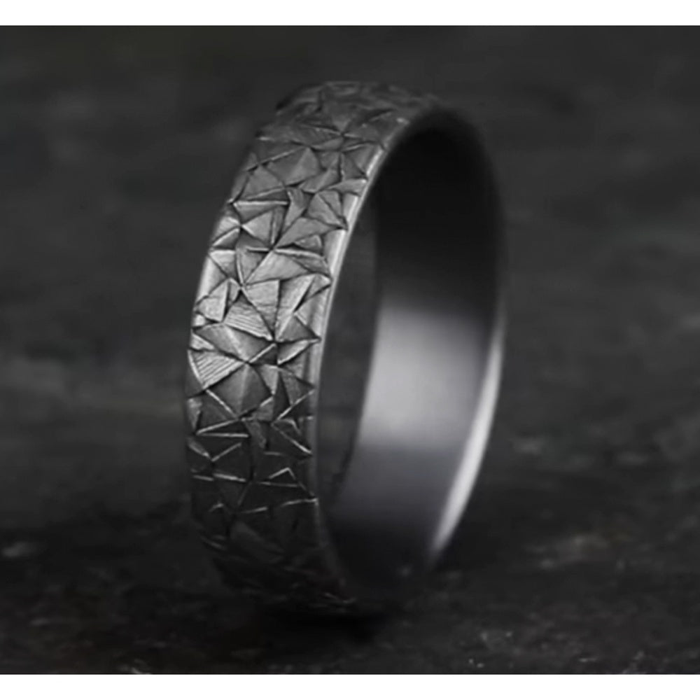 The Kaleidoscope Men's Wedding Band in Grey Tantalum - 6.5mm Width by Tantalum