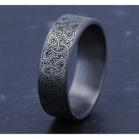 The Keltar Men's Wedding Band in Grey Tantalum and Grey/Black Titanium - 7.5mm Width by Tantalum