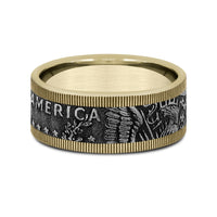 The Kennedy Men's Wedding Band in 14K Yellow Gold and Grey Tantalum - 9mm Width by Brook and Branch