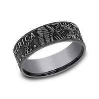 The Kennedy Men's Wedding Band in Grey Tantalum - 8mm Width by Brook and Branch