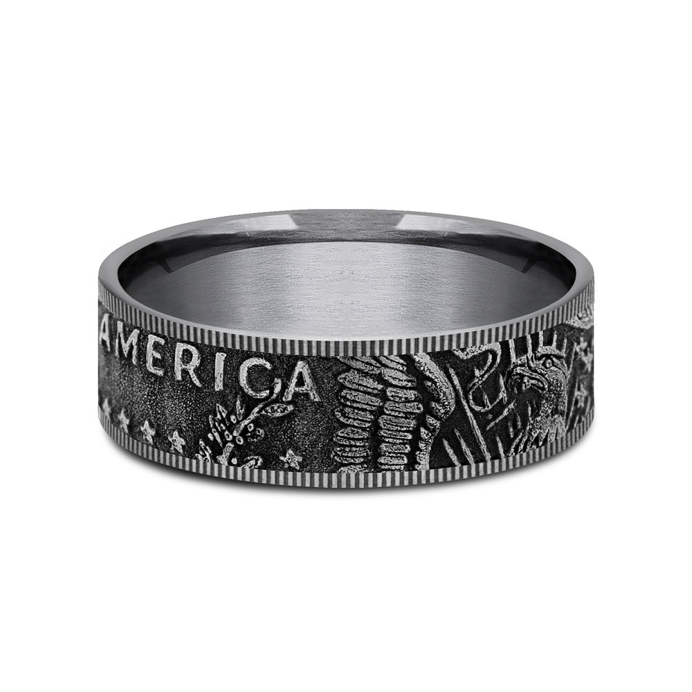 The Kennedy Men's Wedding Band in Grey Tantalum - 8mm Width by Brook and Branch