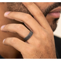 The Kennedy Men's Wedding Band in Grey Tantalum - 8mm Width by Brook and Branch