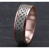 The Kilkenny Men's Wedding Band in 14K Rose and White Gold - 7mm by Benchmark
