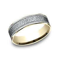 The Killarney Men's Wedding Band in 14K Yellow and White Gold - 6.5mm Width by Benchmark