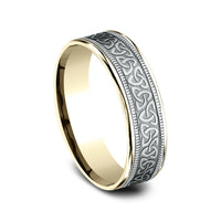 The Killarney Men's Wedding Band in 14K Yellow and White Gold - 6.5mm Width by Benchmark