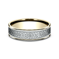 The Killarney Men's Wedding Band in 14K Yellow and White Gold - 6.5mm Width by Benchmark