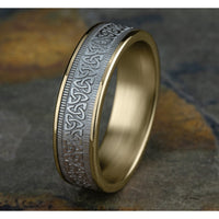 The Killarney Men's Wedding Band in 14K Yellow and White Gold - 6.5mm Width by Benchmark